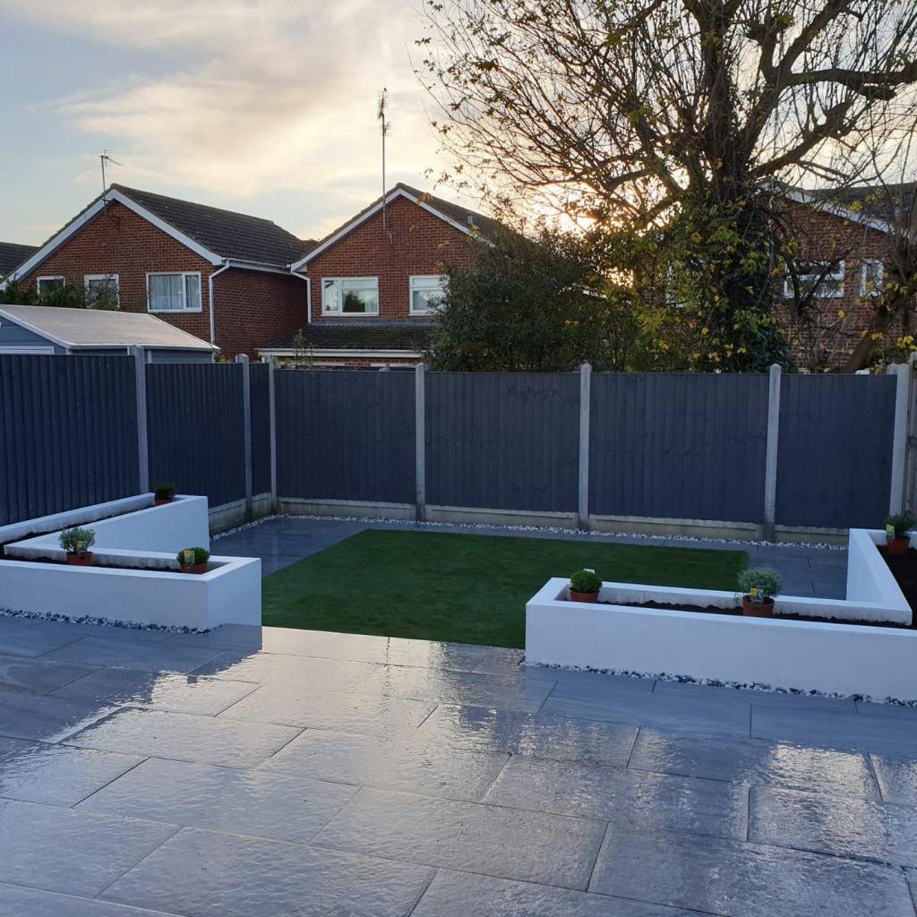 Porcelain patio installation in Chelmsford, Essex